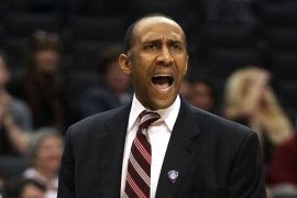 Head coach Johnny Dawkins of the Stanford Cardinal calls out in the first half while taking on Oregon State Beavers in the first round of the 2011 Pacific Life Pac-10 Men's Basketball Tournament at Staples Center on March 9, 2011 in Los Angeles, California.