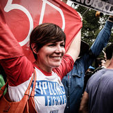 Jane Kleeb at the People's Climate March on Sept 21, 2014. 