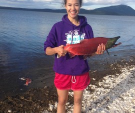 Sassa Williams, 18, practices Yup'ik traditions with her family in Dillingham, Alaska, including subsistence fishing for salmon.  Photo Courtesy: Sassa Williams
