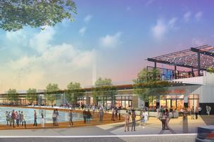 The Boardwalk at Granite Park will run alongside the water feature at Granite Park. The developer plans to build 28,000 square feet of retail space for restaurants.