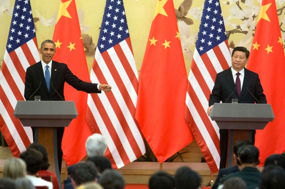President Obama and President Xi hold a press conference at the Great Hall of the People in Beijing