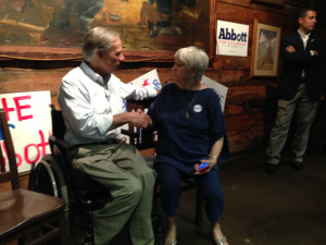 Caryn Hayes meets Greg Abbott in Abilene