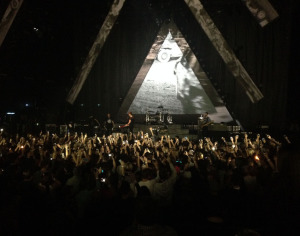 The audience lights the room during Bastille's performance of the ballad "Oblivion." Photo credit: Lauren Aguirre