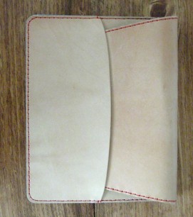 iPad Sleeve Case - Natural Color Leather/Red Stitching