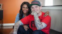 Crystal and Paul Wall pose for a portrait in their home Friday October 24, 2014 in Houston, TX. The couple has collectively lost 160 pounds. (Michael Starghill, Jr.)