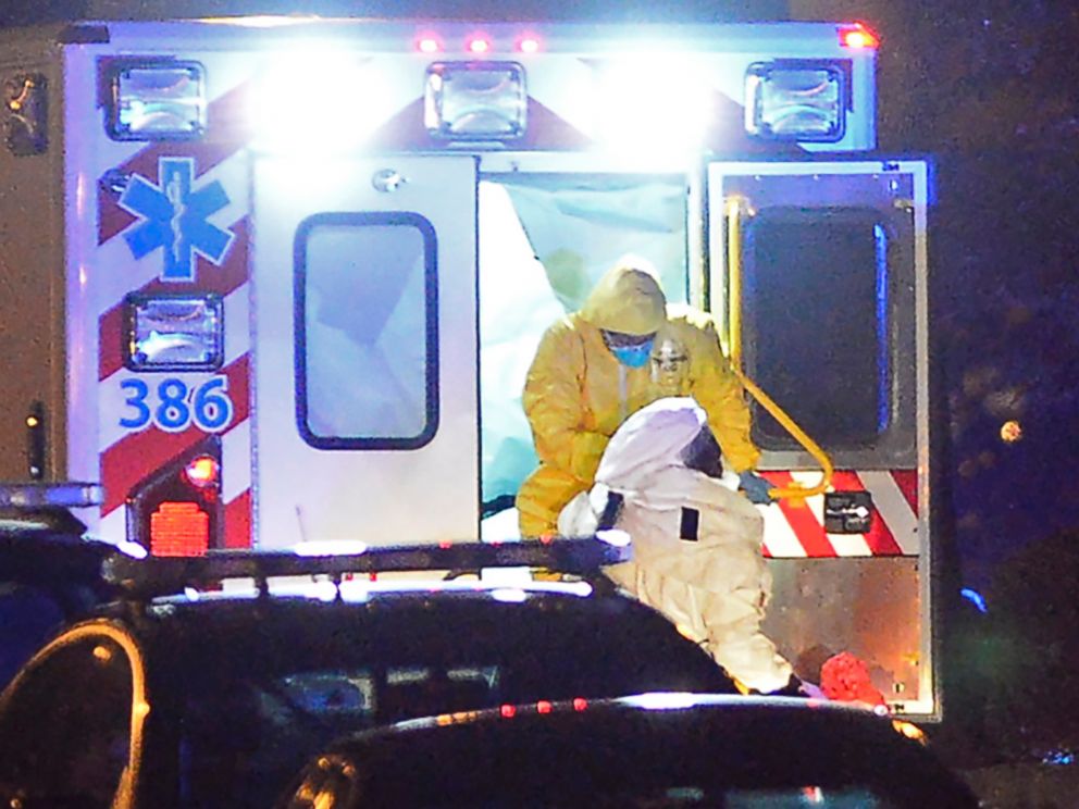 PHOTO: An ambulance carrying Amber Joy Vinson arrives at Emory University Hospital on Oct. 15, 2014, in Atlanta.