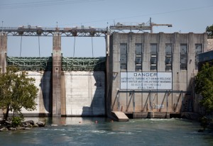 Hydroelectricity generated by Austin's Tom Miller Dam, in operation since 1940, is a renewable resource. Photo by Daniel Reese for KUT News.