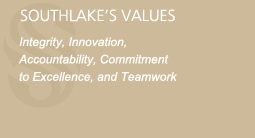 Southlakes Values - Integrity, Innovation, Accountability, Commitment to Excellence, and Teamwork