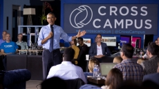 The President Holds a Town Hall at Cross Campus