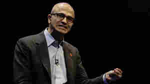 Microsoft CEO Satya Nadella speaks at the Future Decoded conference in London on Nov. 10. The company hopes to create new social tools to increase productivity in and out of the workplace.