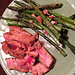 Dinner: marinated Tuna with asparagus