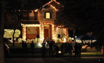 Christmas lights and holiday decorations
