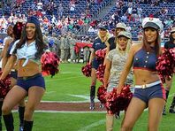 Texans Cheerleaders paid tribute to our military Sunday with uniforms representing every branch of service.