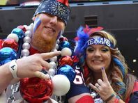 Houston Texans fans were fired up Sunday as the home team crushed the rival Tennessee Titans 45-21.