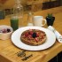 Not fancy, just fabulous: Righteous Foods’ multigrain waffle with fresh fruit juice and acai bowl.