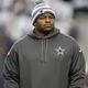 Dallas Cowboys defensive tackle Josh Brent on the field prior to the game against the Philadelphia Eagles at AT&T Stadium on November 27, 2014.