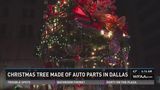 Christmas tree made of auto parts in Dallas