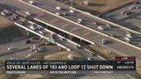 Several lanes of Loop 12 and 183 are shut down in Irving after a semi plowed into the 183 bridge. News 8's Gary Ultee reports from HD Chopper 8.