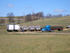 Three seismic testing trucks parked south of Hickory Pennsylvania