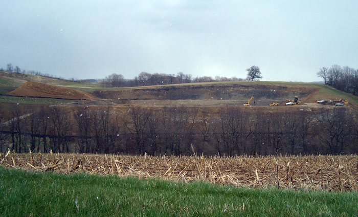 Frac pit being excavated to hold fracking fluids