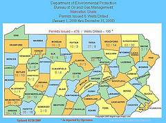 PA Permits Issued & Wells Drilled 2008