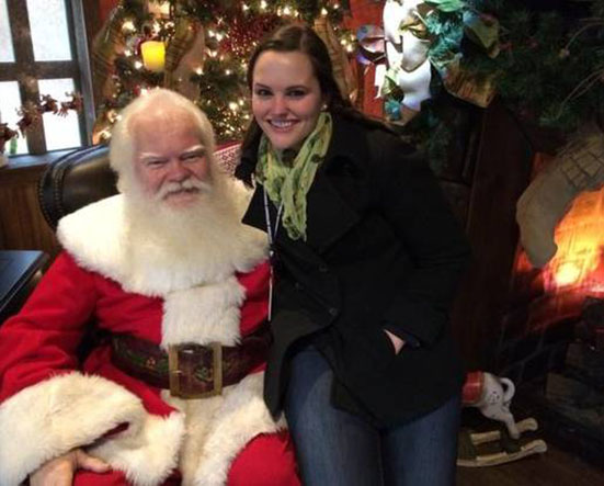 Neighborsgo editor Taylor Danser with Santa at NorthPark Mall.