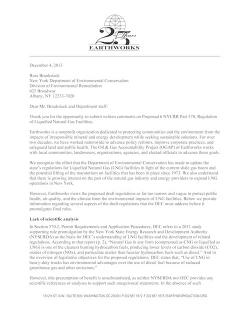Comments on Proposed 6 NYCRR Part 570, Regulation of Liquefied Natural Gas Facilities