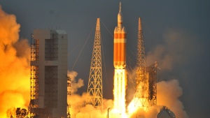 The Delta IV Heavy rocket with the Orion spacecraft lifts off from the Cape Canaveral Air Force Station in Cape Canaveral, Florida December 5, 2014.
