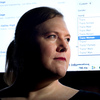Facebook software engineer Brielle Harrison demonstrates the website's expanded options for gender identification at her company's Menlo Park, Calif., headquarters. Harrison, who helped engineer the project, plans to switch her identifier to "Trans Woman."