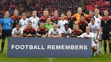 England and Germany players pose for a Football Remembers photograph prior to last month's friendly at Wembley.