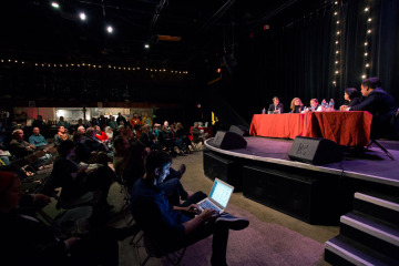 The Observer's Forrest Wilder moderates a conversation with political reporter Christopher Hooks, Texas Monthly senior editor Erica Grieder, Quorum Report's Harvey Kronberg, state Rep. Jason Villalba (R-Dallas), and state Rep. Donna Howard (D-Austin).