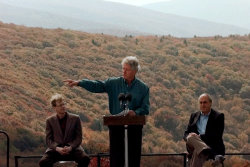 President Bill Clinton delivers a speech in George Washington National Forest on Oct. 13, 1999, in Virginia.