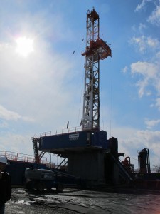 A Cabot Oil and Gas rig in Susquehanna County, which sits on one of the most productive "sweet spots" in the Marcellus Shale natural gas formation.