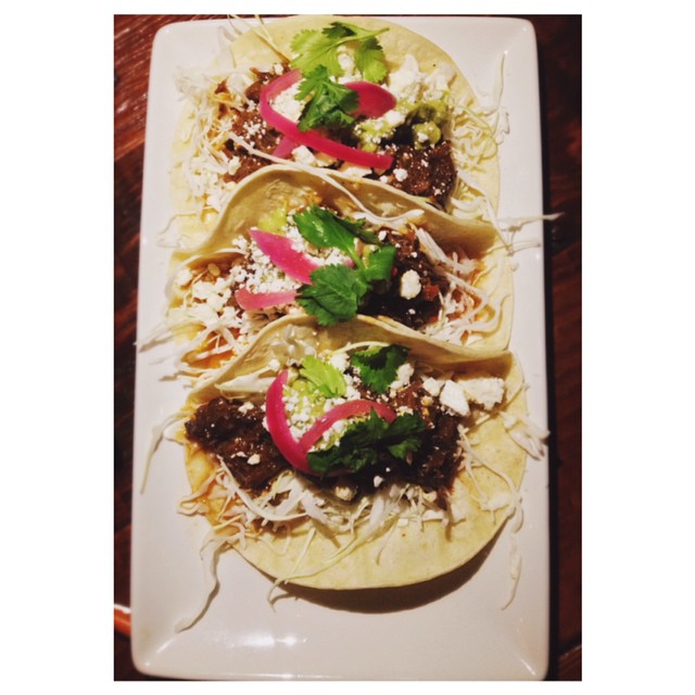Went to a @eureka_dallas media preview dinner last night for work. The restaurant is known for its burgers and selection of American craft beer and whiskey, but the culinary director decided to throw this beef cheek taco on the menu. It  was never intended to be a taco. Rather, the chef was cooking it for another dish, got hungry & threw it into a tortilla. And now it's on the Dallas location's menu. I expected to consume alcohol and burgers last night. I did not expect to eat a taco. It's like they stalk me.