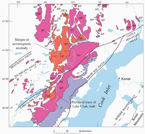 Figure 3. Geologic locations of Lake Clark fault.
