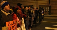 Hundreds of Clevelanders gathered at city hall to demand justice for the slayings of Tanisha Anderson and Tamir Rice, while a crew of poets took over city hall inside. (Photo: Daniel Goering)