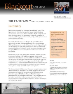 Blackout Case Study 6 - The Carr Family