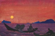 A circa 1922 seascape by the Symbolist painter Nicholas Roerich, ‘‘And We Continue Fishing,’’ sold for £1.2 million at MacDougall’s.