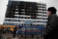 An office building used by newspapers and other media was among the targets of the assault by militants on Thursday in Grozny, the Chechen capital.