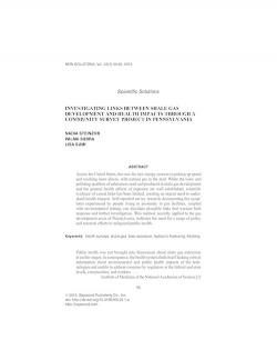 Investigating Links Between Shale Gas Development and Health Impacts through a Community Survey