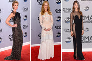 Despite the absence of the red carpet darling Taylor Swift from the Country Music Association Awards on Wednesday night in Nashville, others like Faith Hill, Nicole Kidman and Lily Aldridge dazzled on the red carpet.