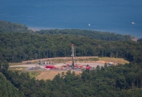 Fracking industry site next to the Greer Ferry Lake in Quitman, Arkansas
