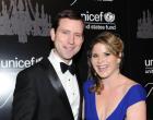 ‘My husband and I did have our first kiss on the White House roof,’ Jenna Bush Hager  (right) admitted about a romantic moment between her and husband Henry Hager (left).