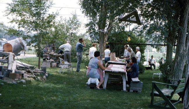 Backyard picnic, 1966, Rifle, Colorado.