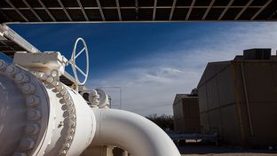 A natural gas compressor station located near La Grange, Texas, on Jan. 29, 2014.