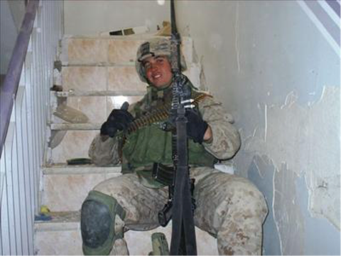 Lance Cpl. Bradley Faircloth in Falluja, Iraq, in November 2004.