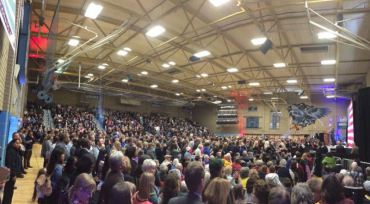 Democratic supporters packed the gymnasium at Aurora's Hinkley High School Monday evening to hear former President Bill Clinton.