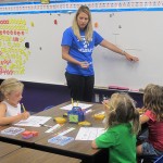 Students at a Jump Start program in Seymour work with their teacher on learning the alphabet.