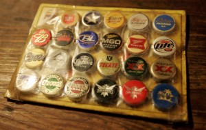 The beer menu sits on the bar in Luckenbach, Texas.