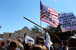 More than a thousand turned out at the Alamo on Saturday, Oct.19 for a protest over local, state and federal gun restrictions.